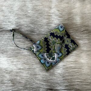 Vintage VERA BRADLEY Cambridge Luggage Tag Envelope Style Card Holder Blue Green